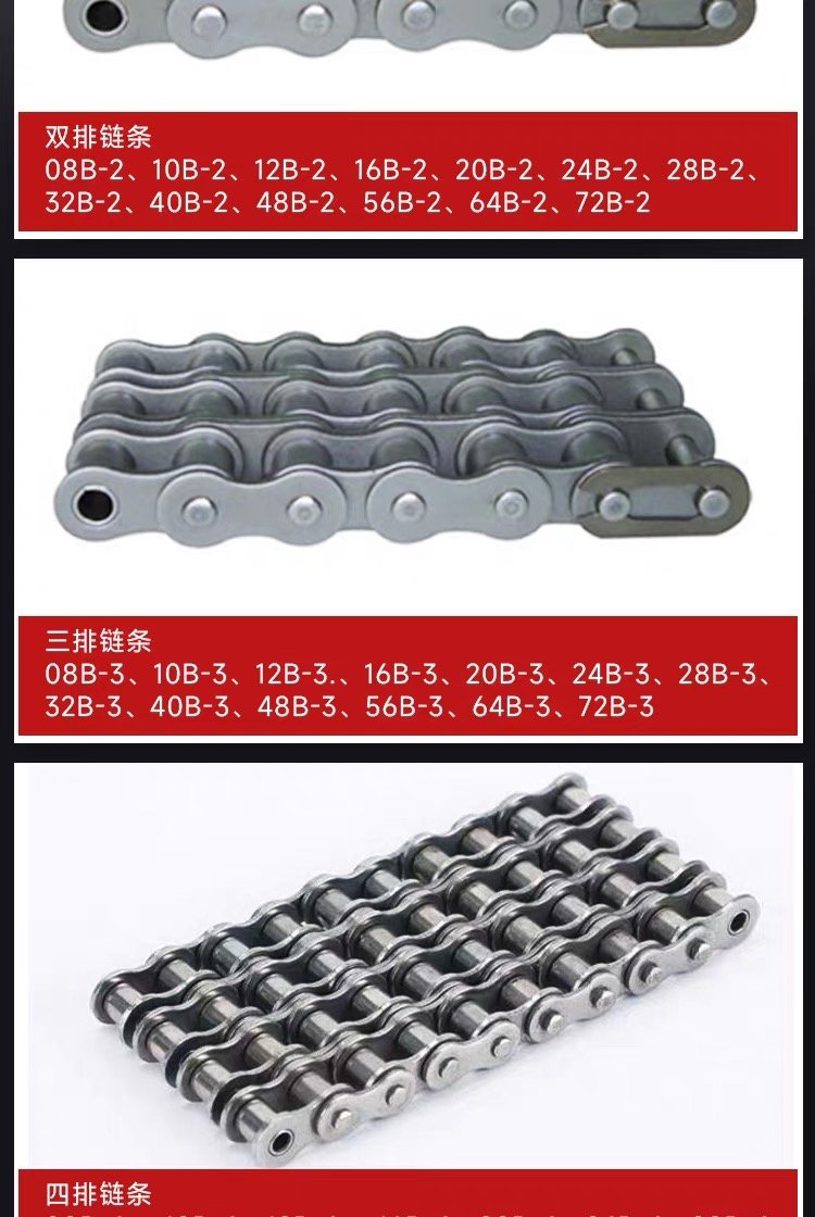 單排雙排三排四排工業金屬傳動鏈條鏈輪B型56B/64B/72B鏈條廠家深度解析與選型指南